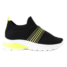 SHELOVET Spring Openwork Sneakers black yellow