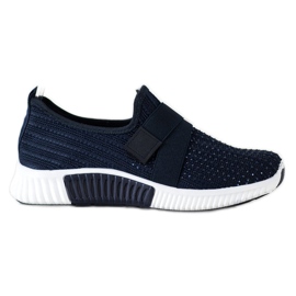 SHELOVET Sports shoes with crystals navy blue