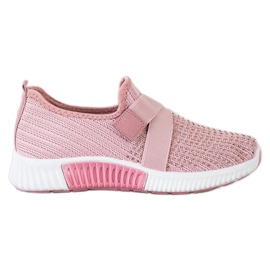 SHELOVET Sports shoes with crystals pink