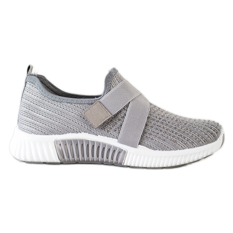 SHELOVET Sports shoes with crystals grey