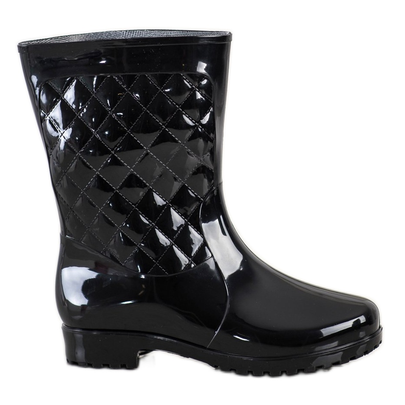 Bona Shiny Quilted Wellies black