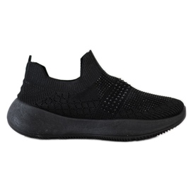 Renda Black Sneakers With Crystals