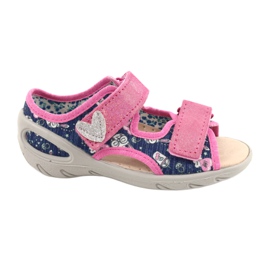 Befado children's shoes pu 065X151 navy blue pink silver Befado children's shoes pu 065X151 navy blue pink silver