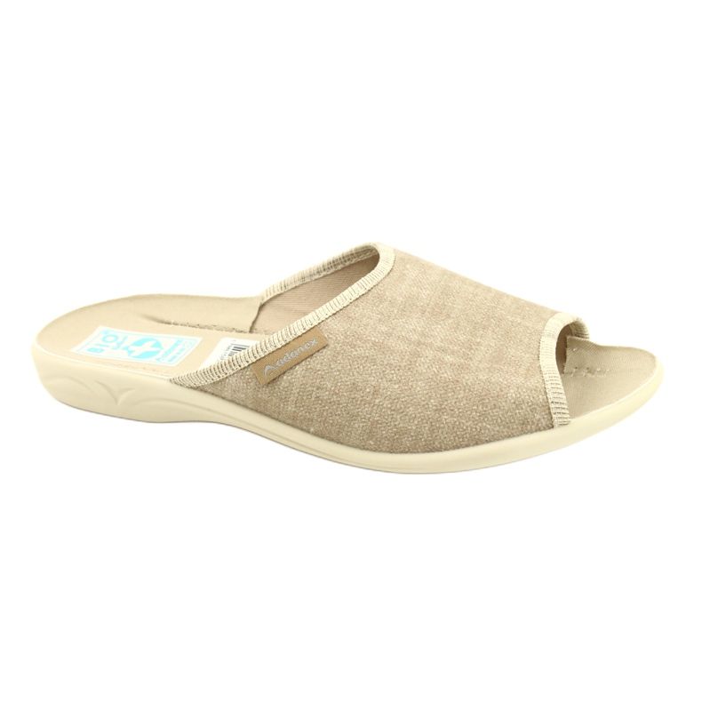 Linen slippers for women Adanex 25970 beige