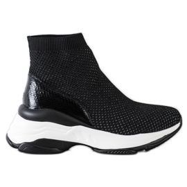 SHELOVET High Textile Sneakers black