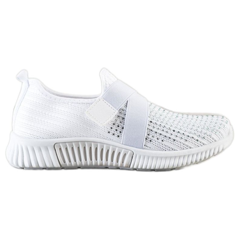 SHELOVET Sports shoes with crystals white