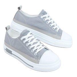 Gray women's sneakers LA173P Gray grey