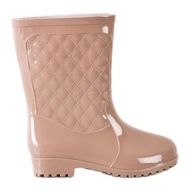 Bona Shiny Quilted Wellies beige
