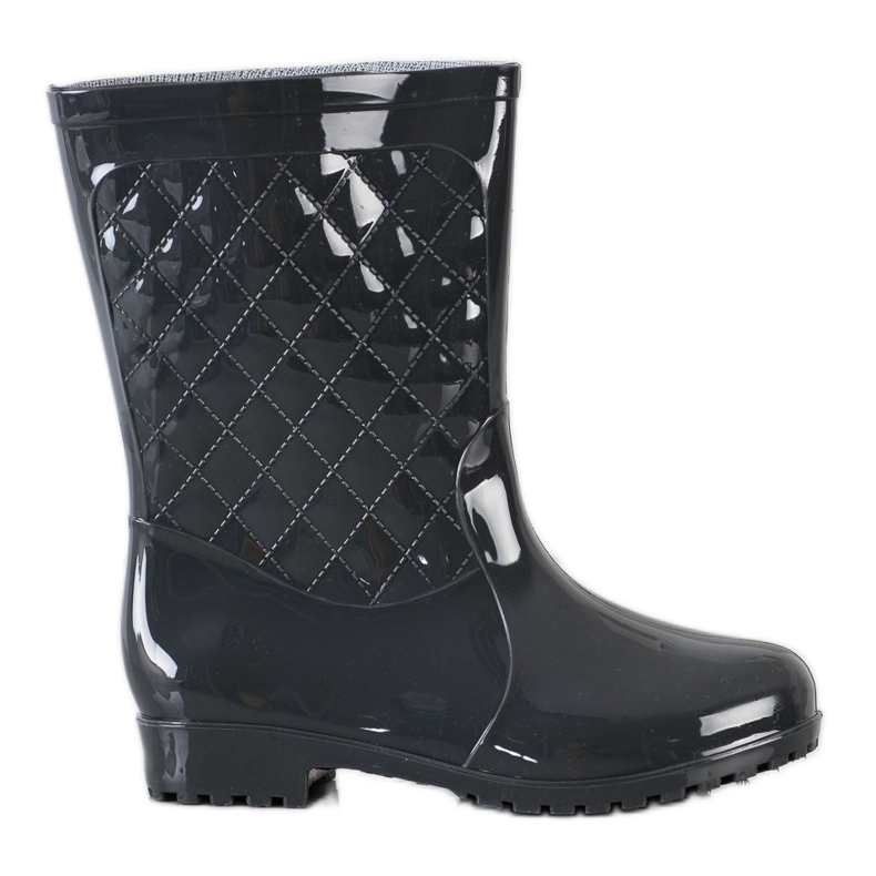 Bona Shiny Quilted Wellies black