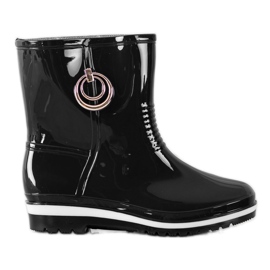 Bona Galoshes With Golden Ornament black Bona Galoshes With Golden Ornament black