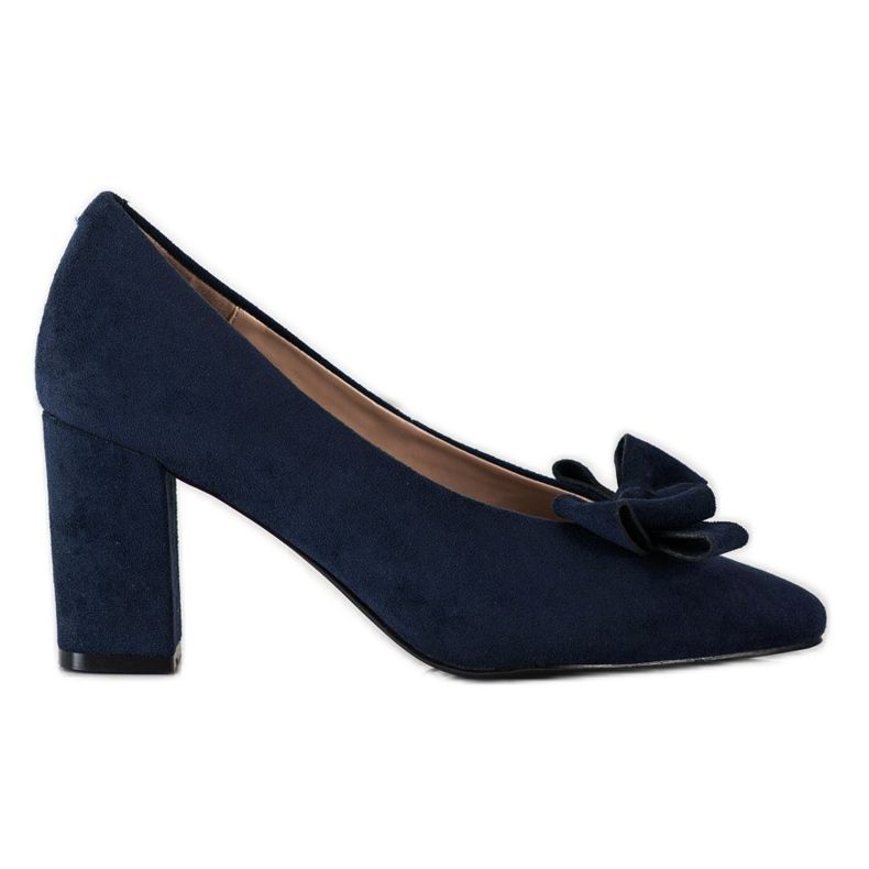 Navy Blue Pumps With A VINCEZA Bow