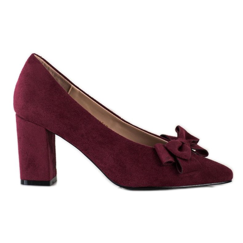 Burgundy Pumps With A VINCEZA Bow red multicolored