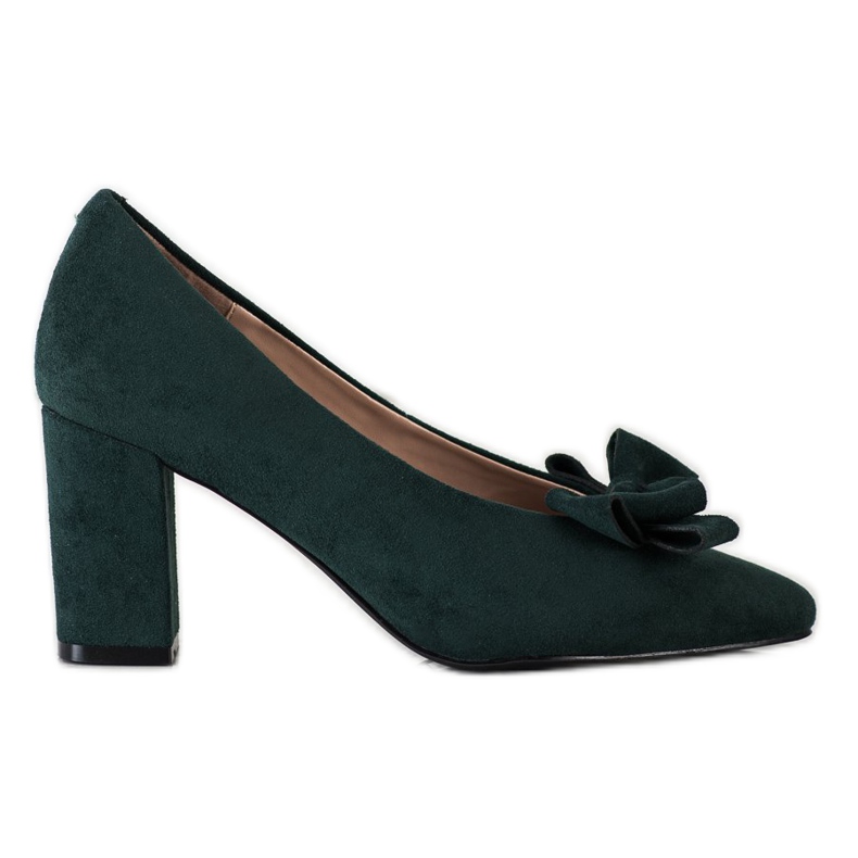 Green Pumps With A VINCEZA Bow