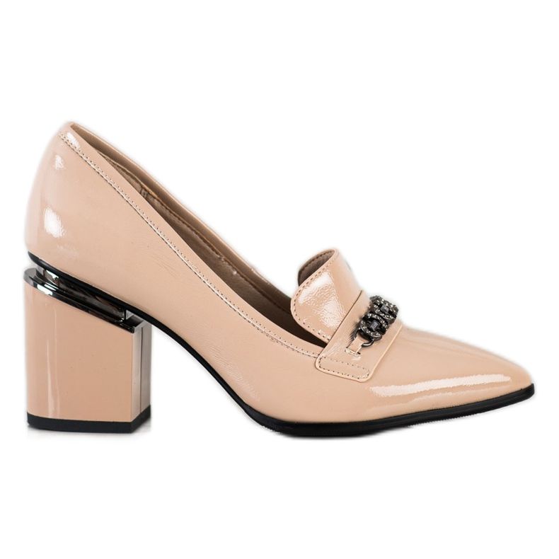 S. BARSKI Stylish lacquered pumps beige