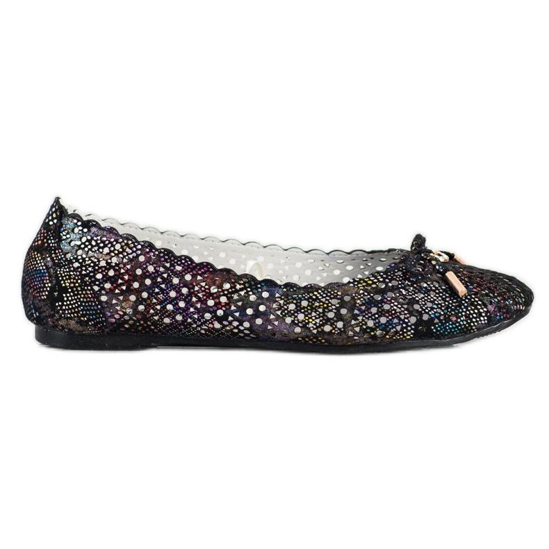 S. BARSKI Stylish openwork ballerinas multicolored