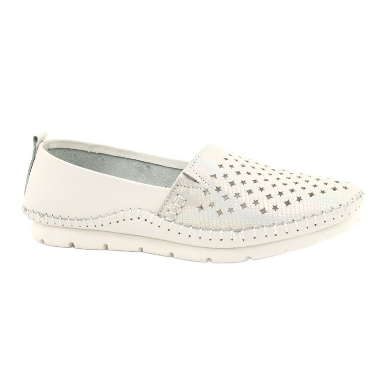 Evento women's loafers 21PB32-3613 white and silver