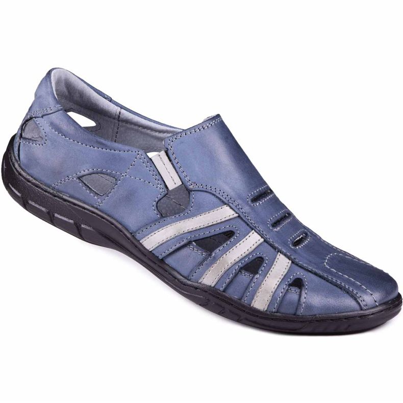 Kampol Men's openwork shoes for summer 16/53 navy blue