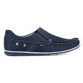 Kampol Men's openwork loafers for summer 53/53 / P navy blue