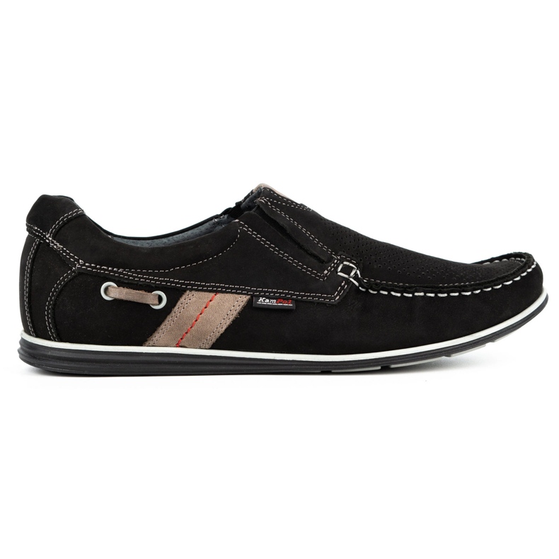 Kampol Men's openwork loafers for summer 53/3 / P black
