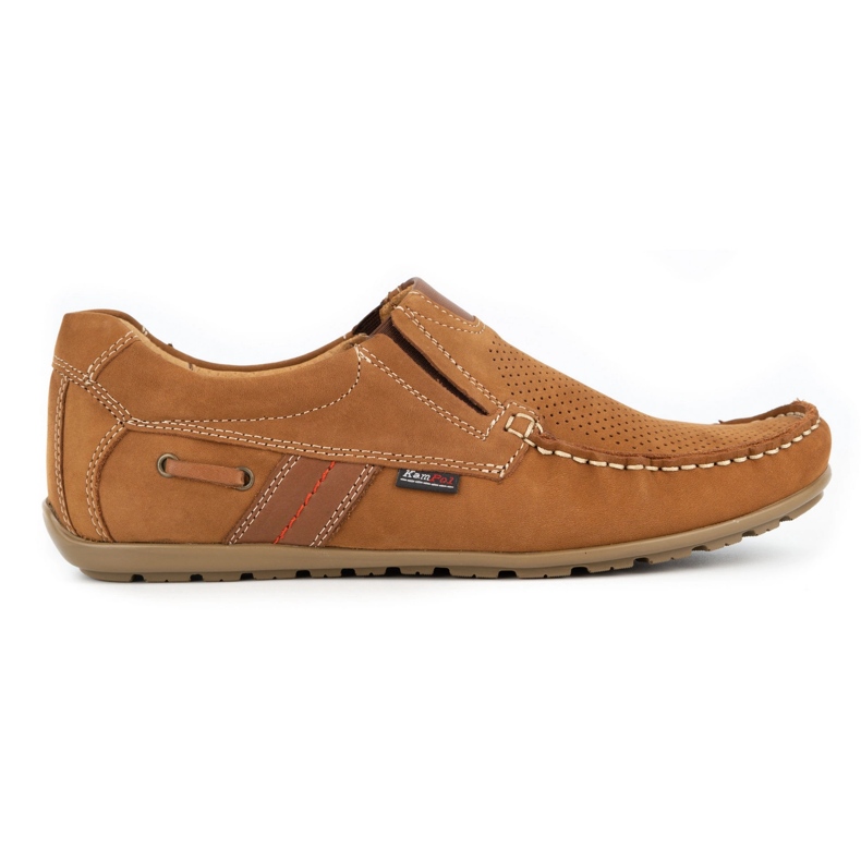Kampol Men's openwork loafers for summer 53 / BR / P brown