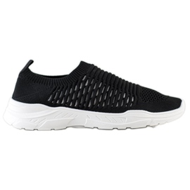 Ideal Shoes Comfortable openwork sneakers black