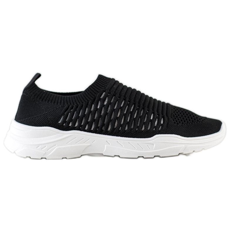Ideal Shoes Comfortable openwork sneakers black