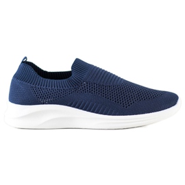Ideal Shoes Navy Sports Slipons blue