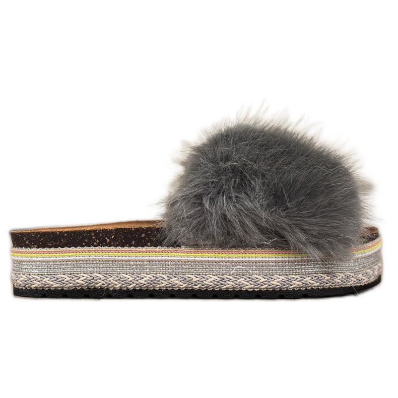 Seastar Fashionable Slippers On A Decorative Platform grey