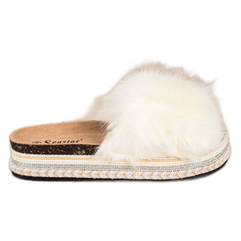 Seastar Fashionable Slippers On A Decorative Platform white