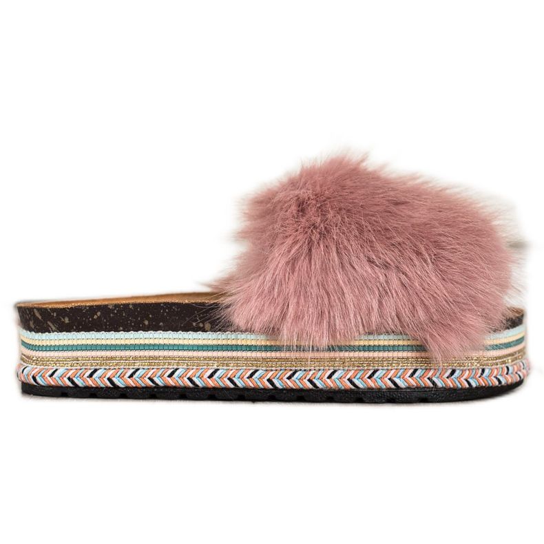 Seastar Fashionable Slippers On A Decorative Platform pink