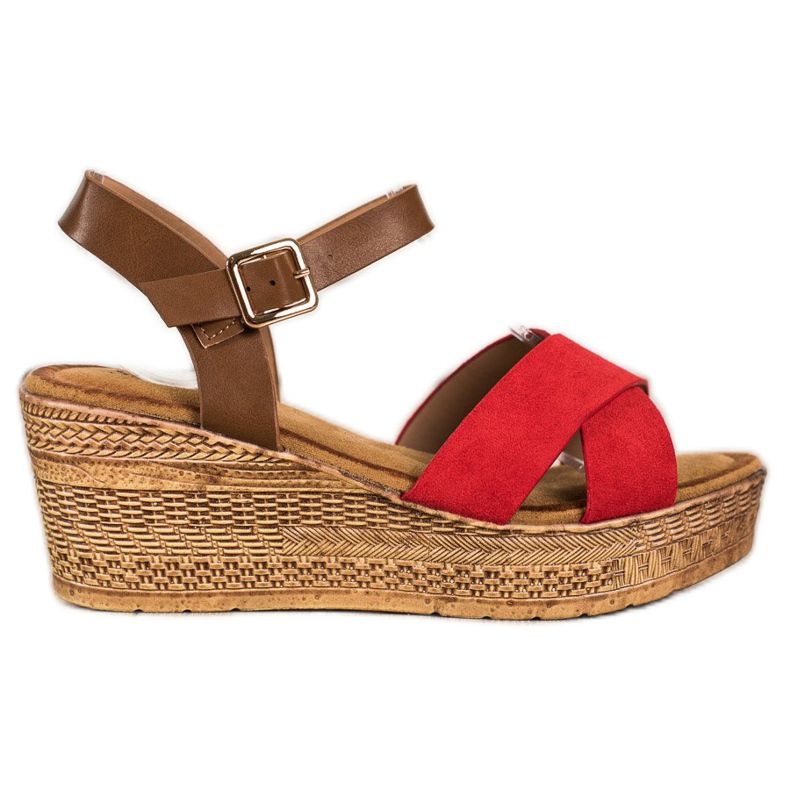 S. BARSKI Sandals Na Koturnie S.BARSKI brown red
