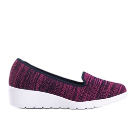 Pink ballerinas on the wedge Emerson navy blue
