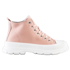 SHELOVET High Sneakers On The Platform pink