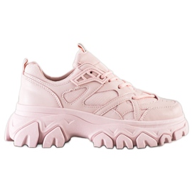 SHELOVET Pink Fashion Sneakers SHELOVET Pink Fashion Sneakers