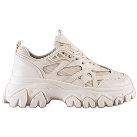SHELOVET Beige Fashion Sneakers brown SHELOVET Beige Fashion Sneakers brown