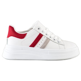 SHELOVET Sneakers With Suede Inserts white