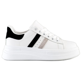 SHELOVET Sneakers With Suede Inserts white