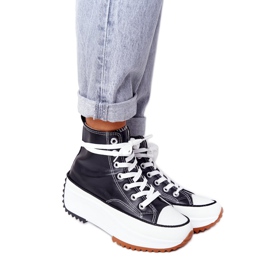 PS1 Leather Sneakers On The Black Coachella Platform white