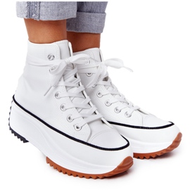 PS1 Leather Sneakers On A White Coachella Platform