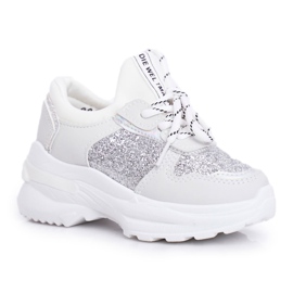 FRROCK Children's Sport Shoes with Brocade Silver Matylda white grey