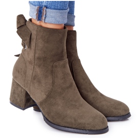 PJ1 Women's Green Warm Boots On A Heel Kayla