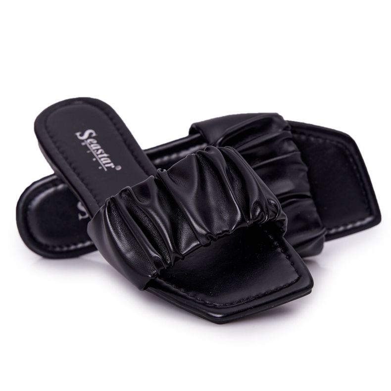 PS1 Women's Classic Black Slippers Looking Good