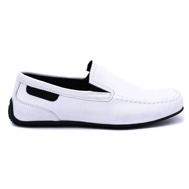 Polbut Men's leather loafers 2105 white