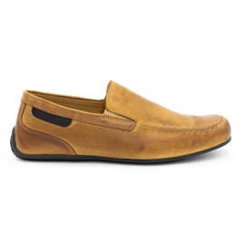 Polbut Men's leather loafers 2105 red multicolored