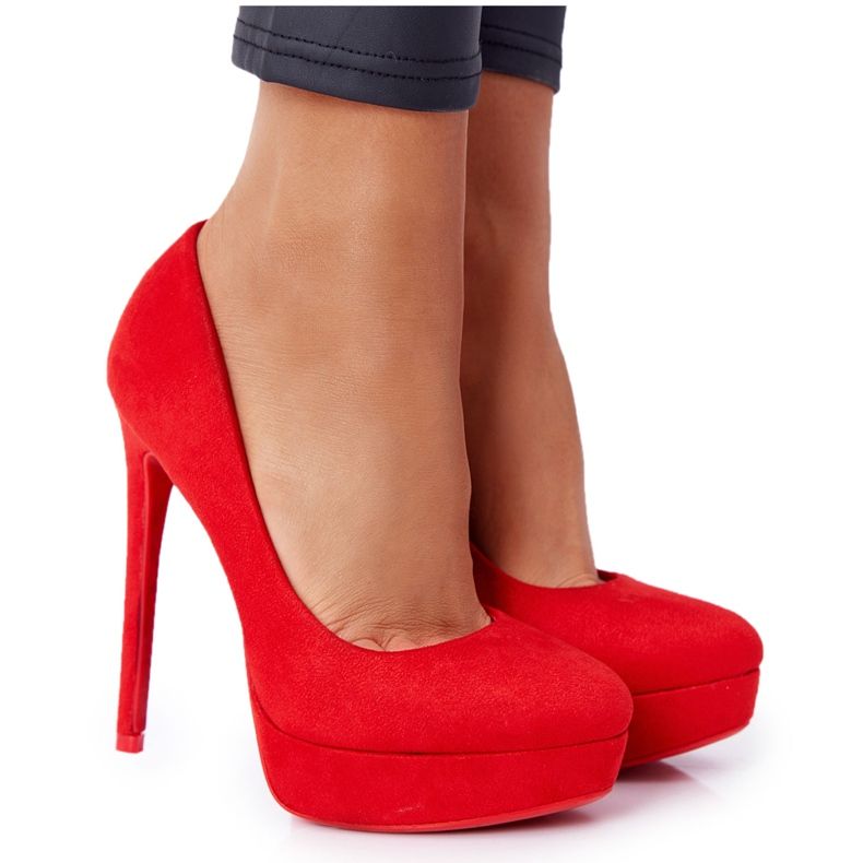 PS1 Classic Red Suede Margharita Heels