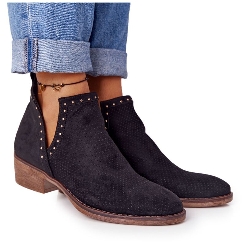 PS1 Black Clever openwork boots with cutouts