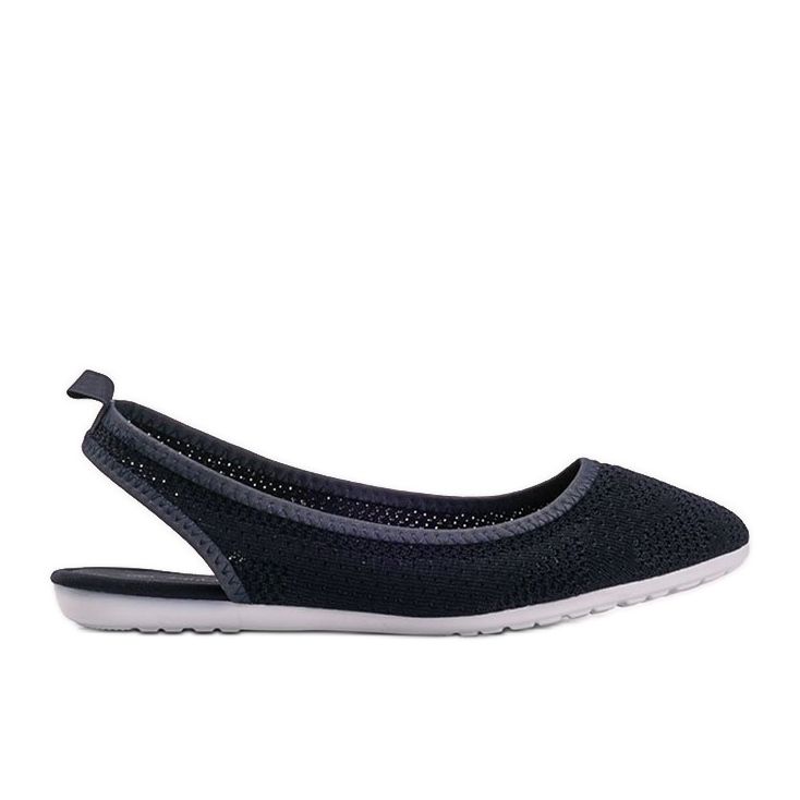 Frida navy blue leather ballerinas