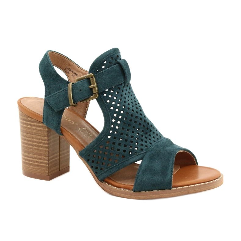 Evento Openwork Sandals Blue 21SD35-3581 green Evento Openwork Sandals Blue 21SD35-3581 green