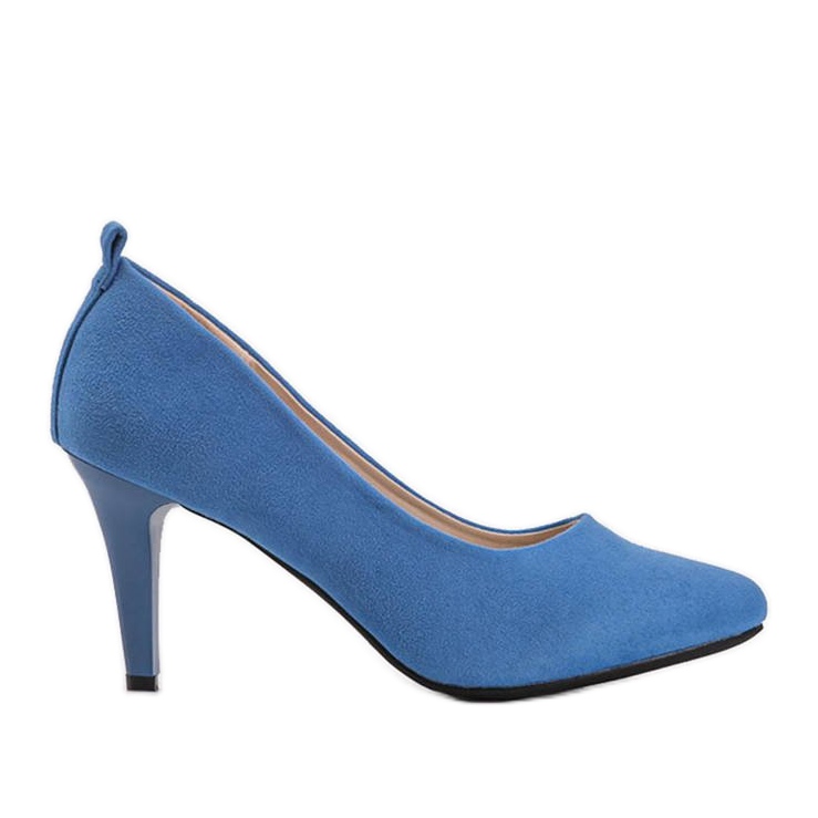 Blue pumps on a Cameron stiletto heel