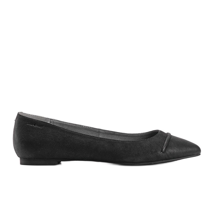 Black leather Gia ballerinas